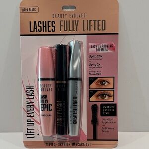 NWT Beauty Evolved Lashes Fully Lifted 3 Pc Skyhigh Mascara Set.